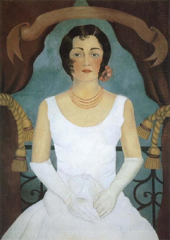The lady dressed  in white, Frida Kahlo
